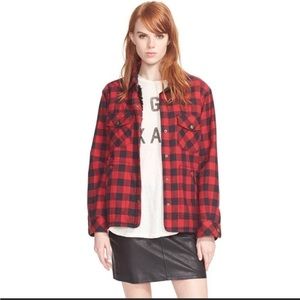 Current Elliot Buffalo Check Shearling Jacket